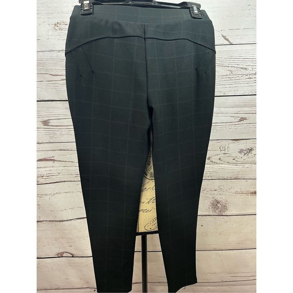 Maze collection petite small black with stripped‎ pattern stretchy ankle pants -